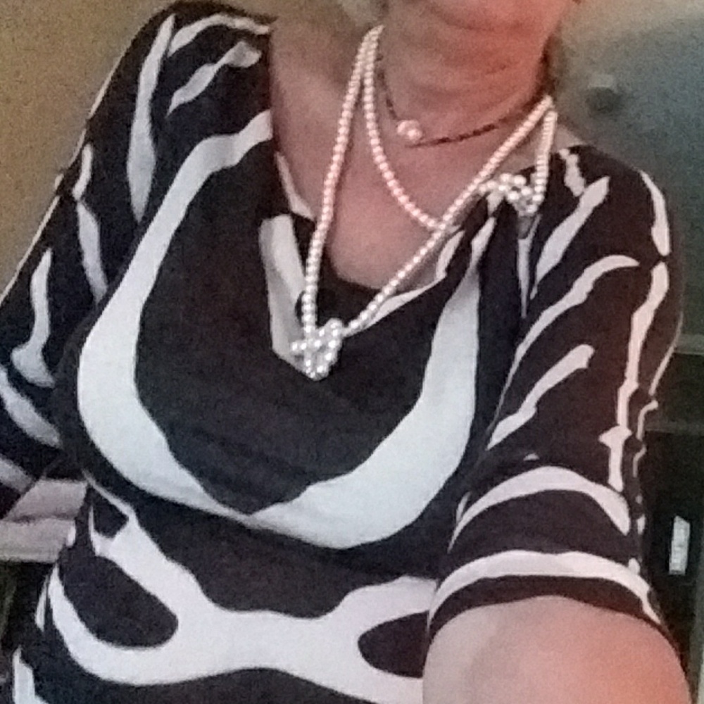 Knit sheerebra top 3/4 sleeves from TJ maxx runway